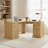 Modern Fluted L-shaped Desk With Charging Station, Storage Cabinet, Monitor Stand, File Drawer And Removable Support Shelf-1815017556