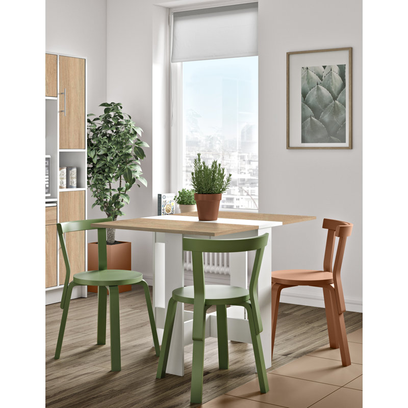 Haddonfield Extendable Dining Table, White, Natural Oak