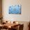 «Frosted Maple Leaves Blue Winter», impression sur toile tendue sur toile, ensemble de 1