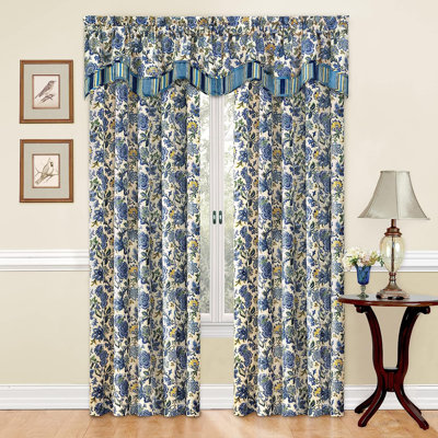 Floral Scalloped Kitchen Curtain