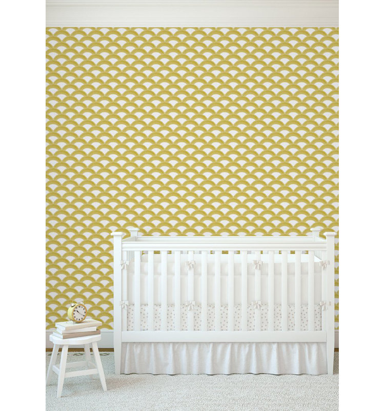 Kids Rainbows 10' L x 24" W Wallpaper Tile, Golden, Paper, Non-pasted