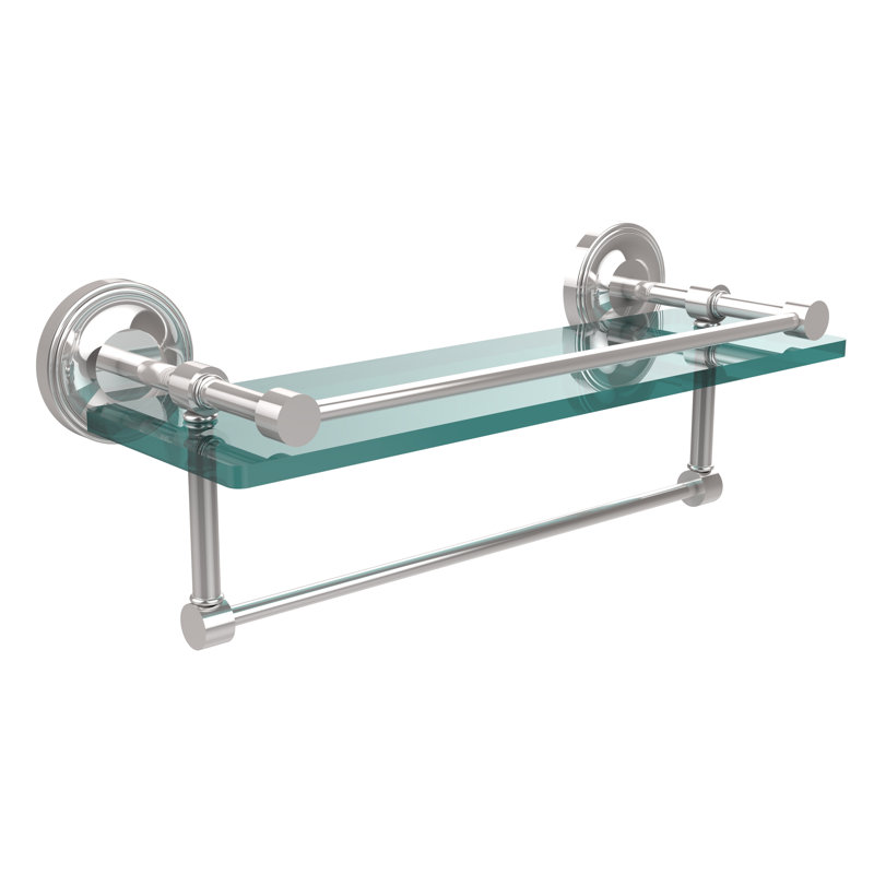 Adria Bracket Shelf with Towel Bar, Polished Chrome
