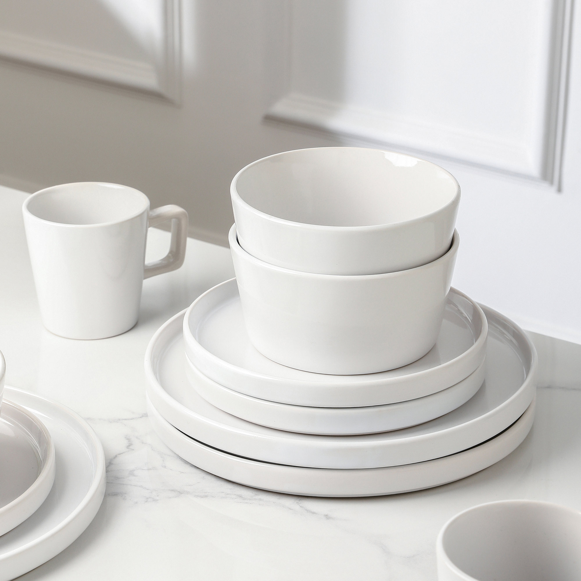 Celina Dinnerware Set, White, 32