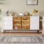 Buffet avec rangement, salle de rangement à panneau latéral de cuisine avec portes et 3 tiroirs, support de garde-manger, console, mobilier de table de salle à manger