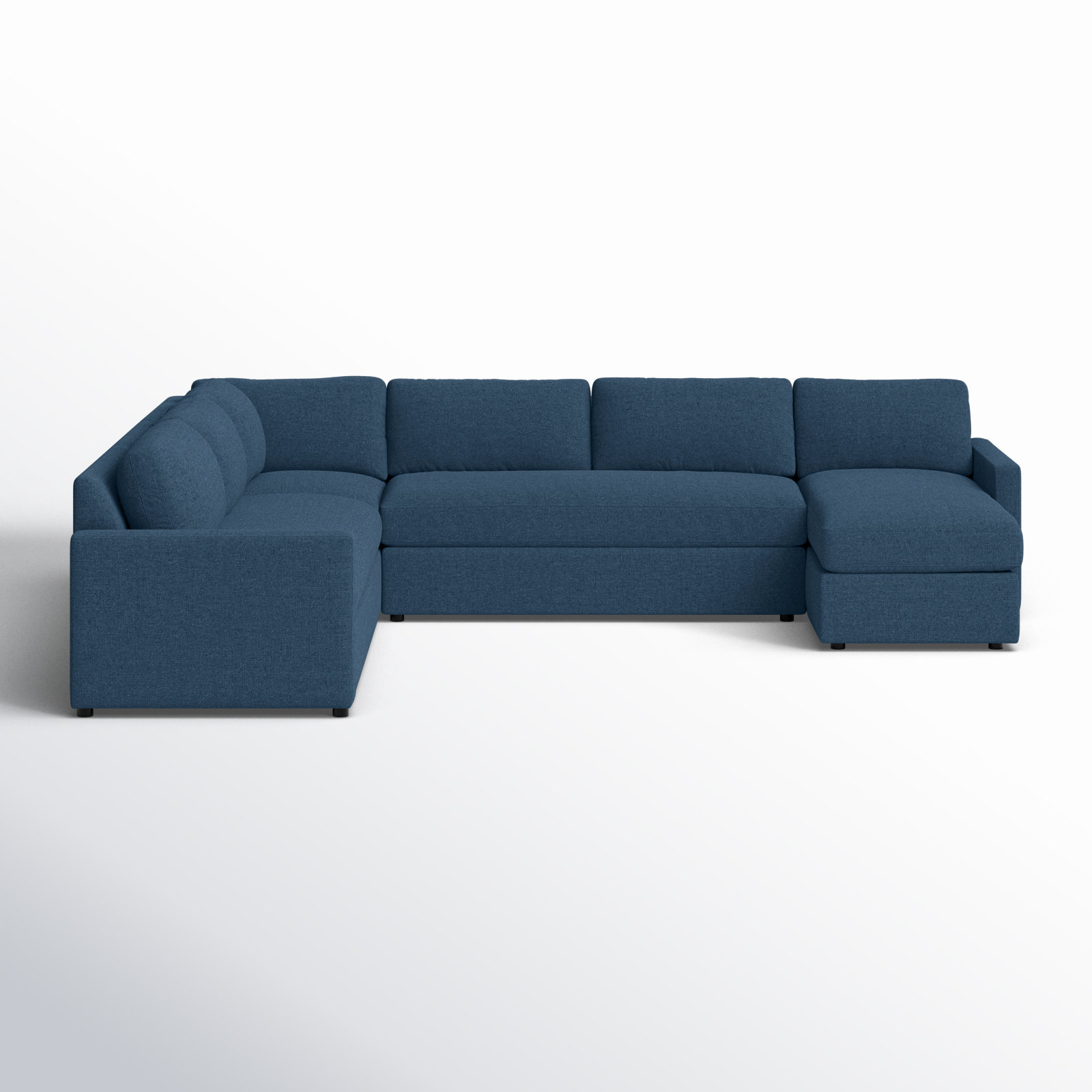 Damari Upholstered U-Sectional, Right Hand Facing, Andrew Slate Performance Chenille