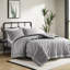 Édredon 3 pièces double / grand, style gris, rembourrage de 350 g / m², lavable à la machine, contient et 2 taies décoratives, étiquetées, incluses