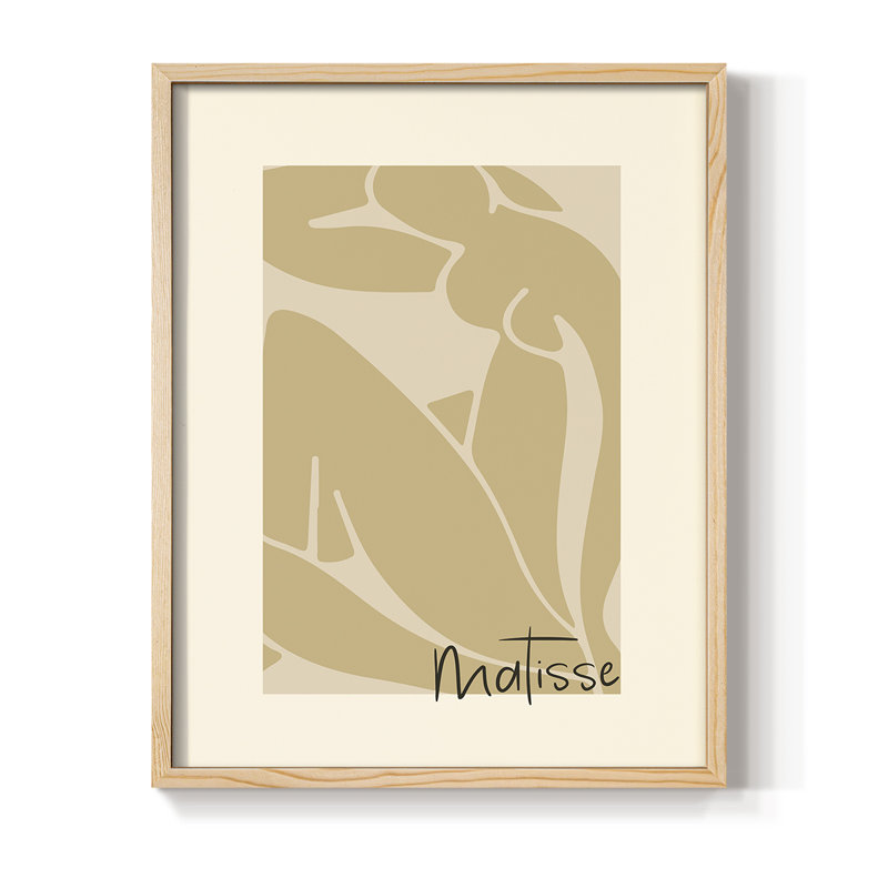 Matisse CECV, reproduction d'art encadrée - bois massif, H 15 po x l 12 po, Naturel