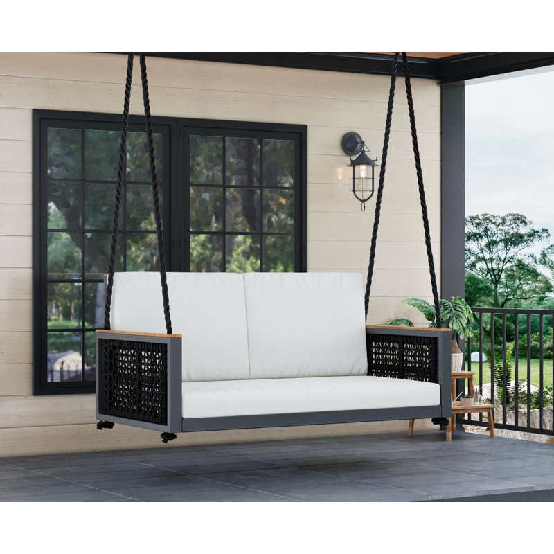 Balancelle en teck avec coussins Linden, 50"