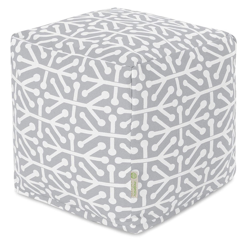 Repose-pieds d'extérieur avec coussin Nerys, Gris