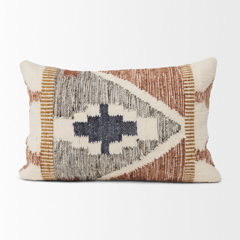 Handwoven Multicolor Ikat Cotton Lumbar Pillow Cover