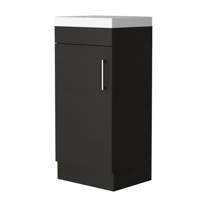 Meuble-lavabo rectangulaire noir Wengue