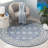 Ebony Hand Tufted Wool/Cotton Southwestern Rug in Blue/Ivory-95854509
