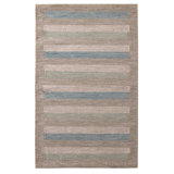 Rug & Kilim’S Scandinavian Style Striped Beige-Brown Green And Blue Wool Kilim