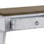 Console blanc antique avec poids de 75 lb et 2 tiroirs avec rangement avant français pour