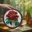 Panneau rond en verre teinté rose rouge pour fenêtre-635512422