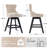 Velvet Swivel Tufted Wooden Barstools Set of 4-1486017465