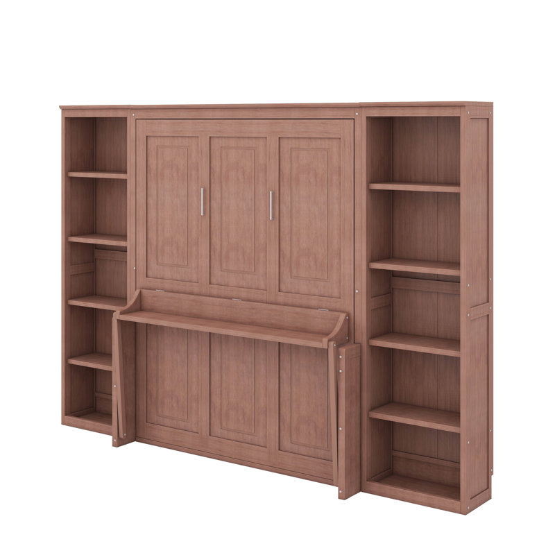 Grand lit escamotable avec bureau et bibliothèque, Grand lit