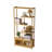Bamboo Bookcase Staggered Shelving Unit Storage Rack Organizer With High And Low Shelves