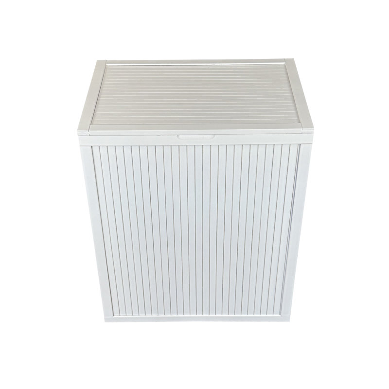 Bamboo Laundry Hamper, White