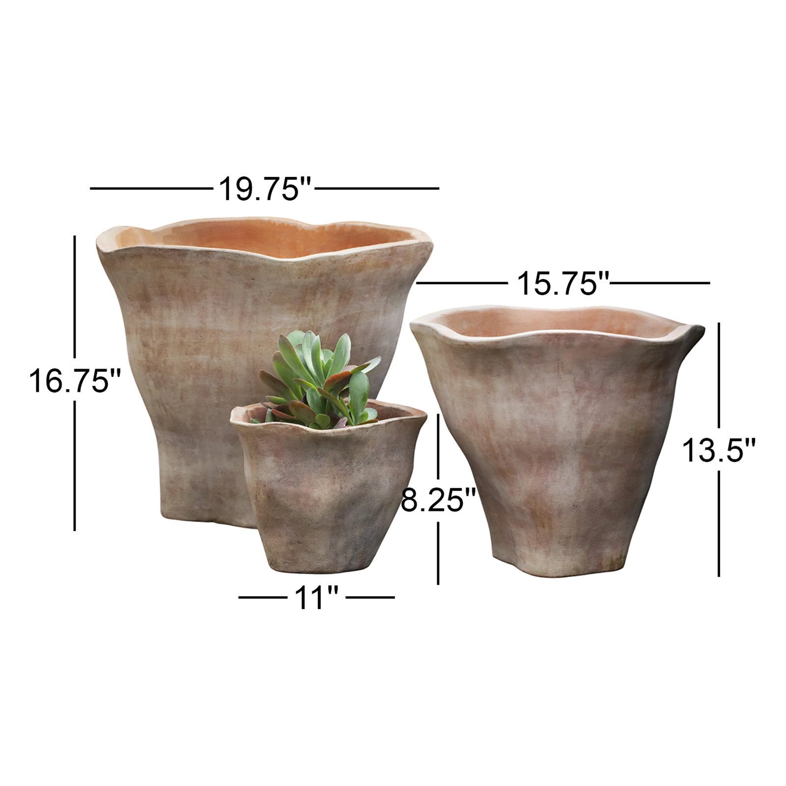 Dwyer Pot Planter, 16.75" H x 19.75" W x 19.75" D