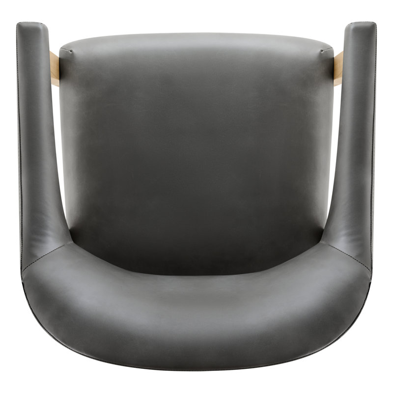 Chaise rembourrée Efren Daina Rosswell, Similicuir cire éléphant