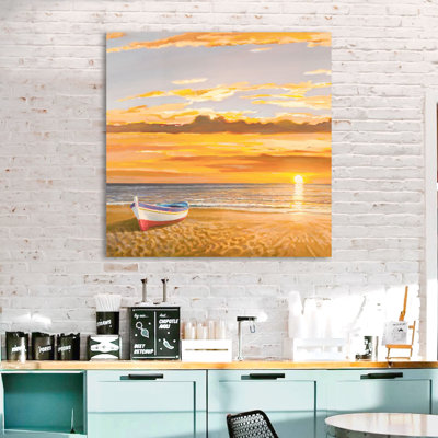 Sunset On The Shoreline by Adriano Galasso - Wrapped Canvas Print