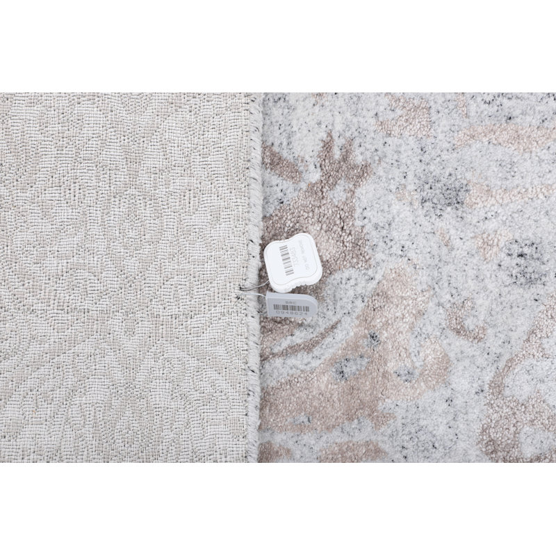 Abstract Area Rug in Gray, Rectangle 3' x 5'1"