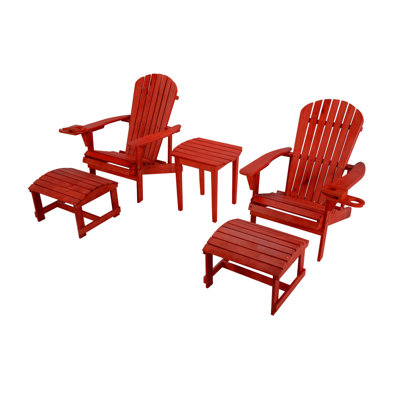 Castanea Pine Outdoor Adirondack Set