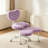 Artificial Rabbit Hair Meditation Chair Plus, Cross Legged Chair With Wheels, ADHD Chair, Criss Cross Desk Chair With Lumbar Support And Adjustable Stool, Flexible Design For Fidgety Sitters, Violet