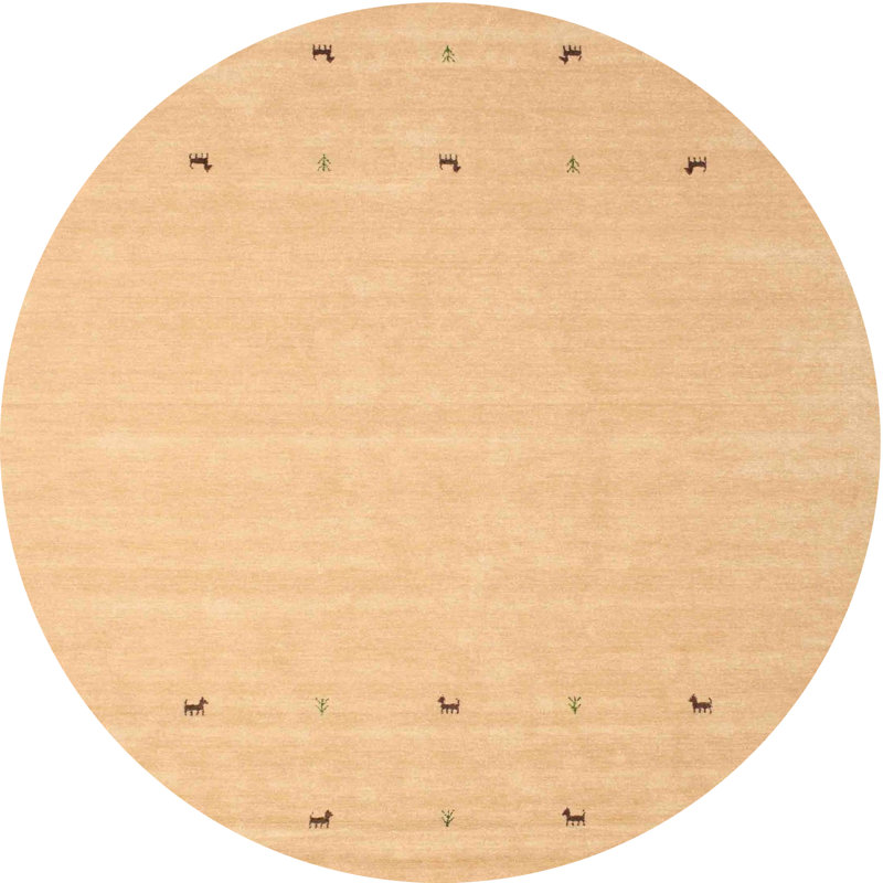 Tapis beige Kazuko, Rond 7 pi