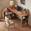 Bureau de direction en bois massif en forme de L, bureau-118614641