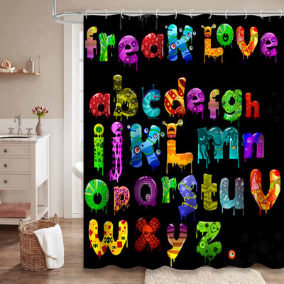 Rideau de douche Alphabet