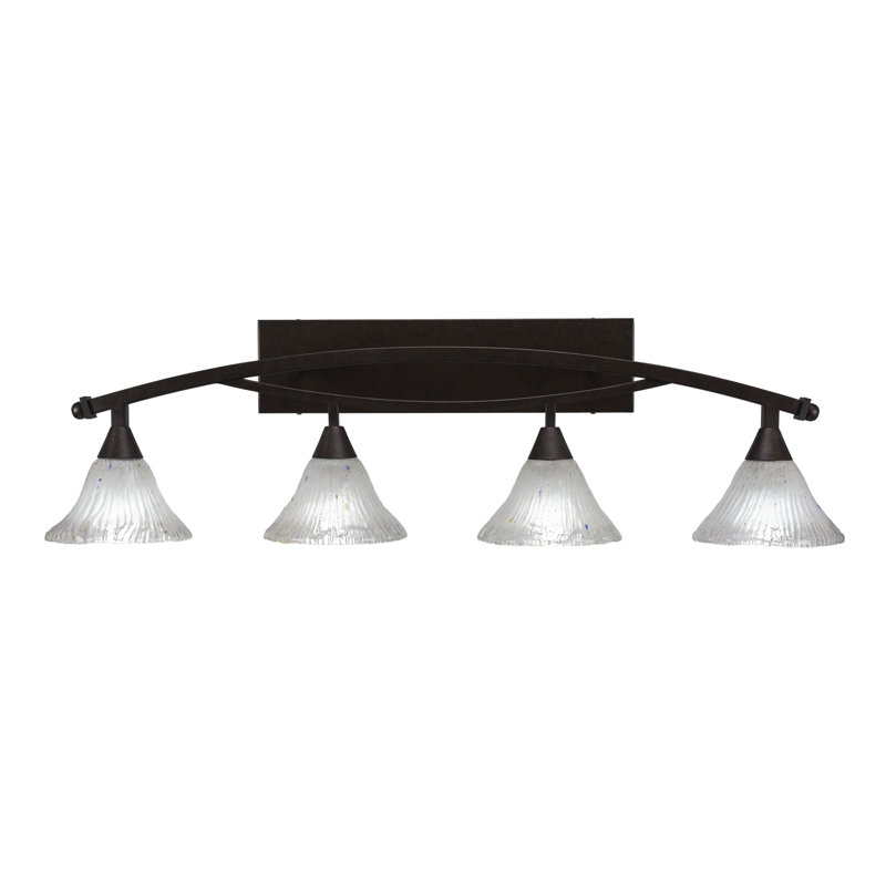Eisenhauer 4-Light Dimmable Bath Bar, Bronze, Frosted Crystal