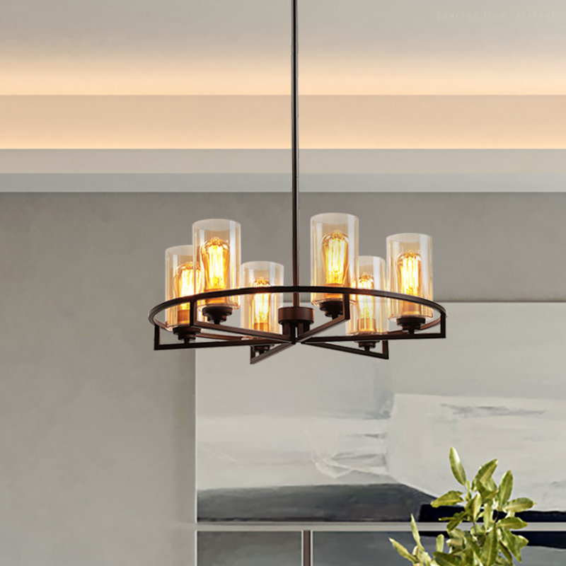Luminaire suspendu rustique 6 lumières
