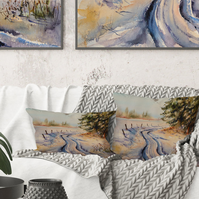 Coussin Snowy Winter Forest Landscape