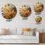 Horloge murale, décor abstrait doré rétro - Ensemble rétro doré II-93381460
