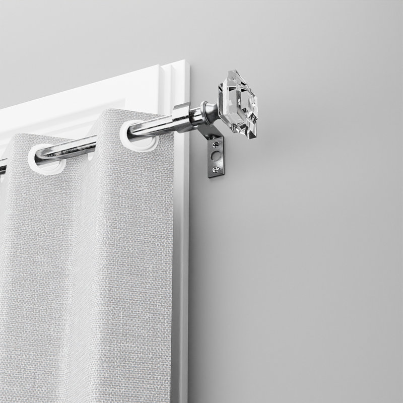 Tringle à rideaux simple réglable Afelix, 66" - 120", Chrome