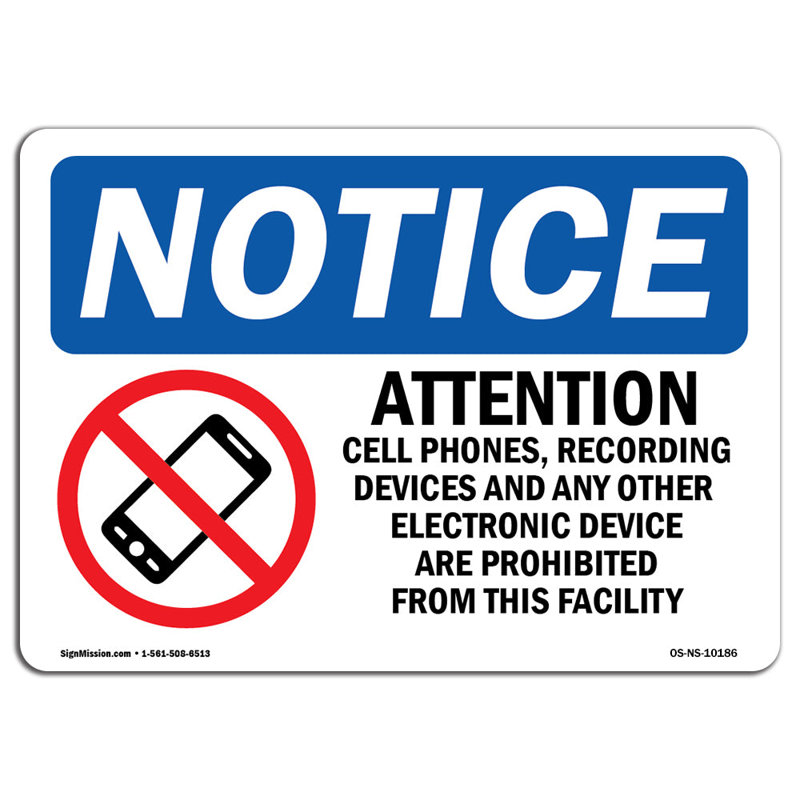 Panneau d’attention «Attention Cell Phones»