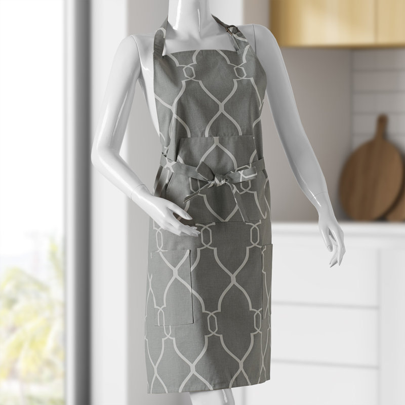 Printed Cotton Kitchen Apron for Women with Pockets Adjustable Unisex
