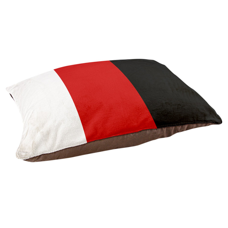 Coussin Colorado, Grand (l 40 po x P 30 po x H 6,5 po), Milieu rouge / noir