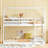 Twin over Twin Rubber Wood Bunk Bed with Ladder & Guardrails – White House-Shaped Low Floor Kids Bunk Bed-121600454