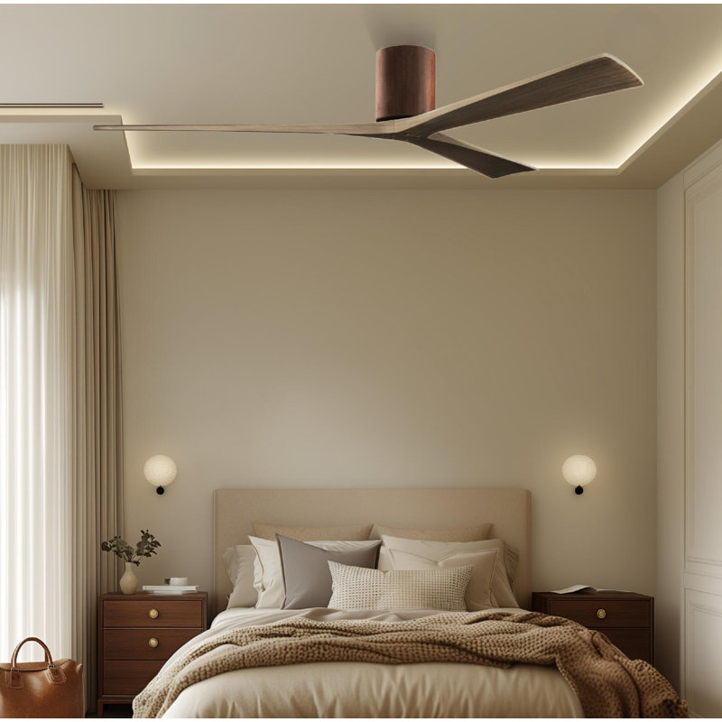 Ventilateur de plafond à 3 pales Olivier, Noyer, Ton bois de frêne gris, 72"