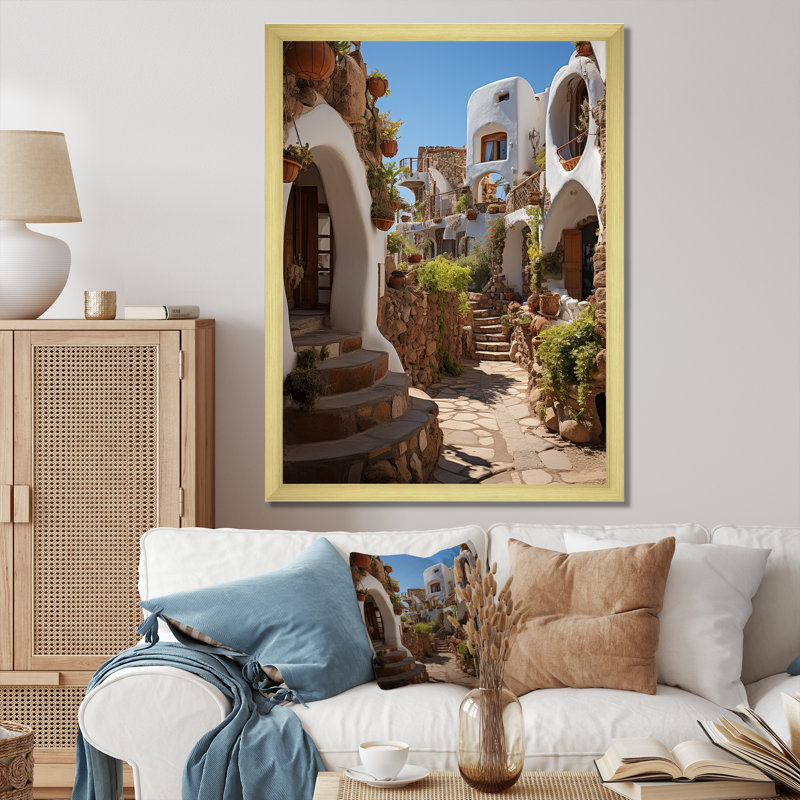 Espagne Espagne Village II - impression, Encadrement doré, H 44 po x l 34 po x P 1,5 po