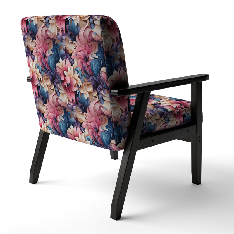 Fauteuil d'appoint rembourré bohémien rose et bleu