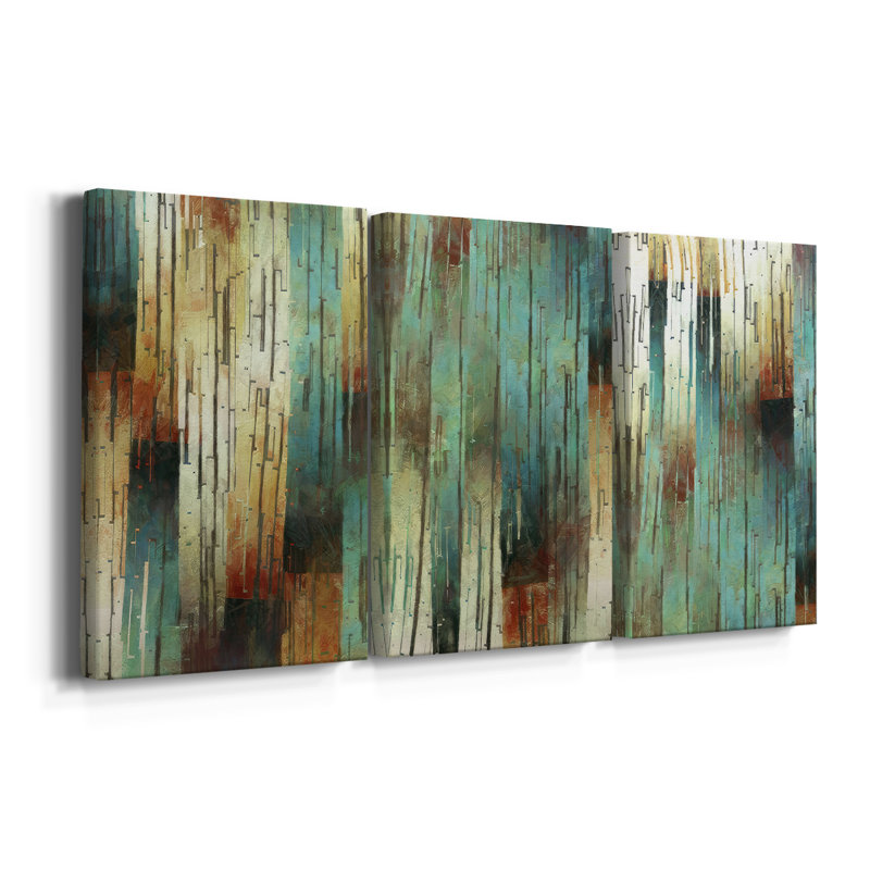 Digital Intrusion II  -Custom Wrapped Gallery Canvas - 3 Pieces, 36" H x 72" W