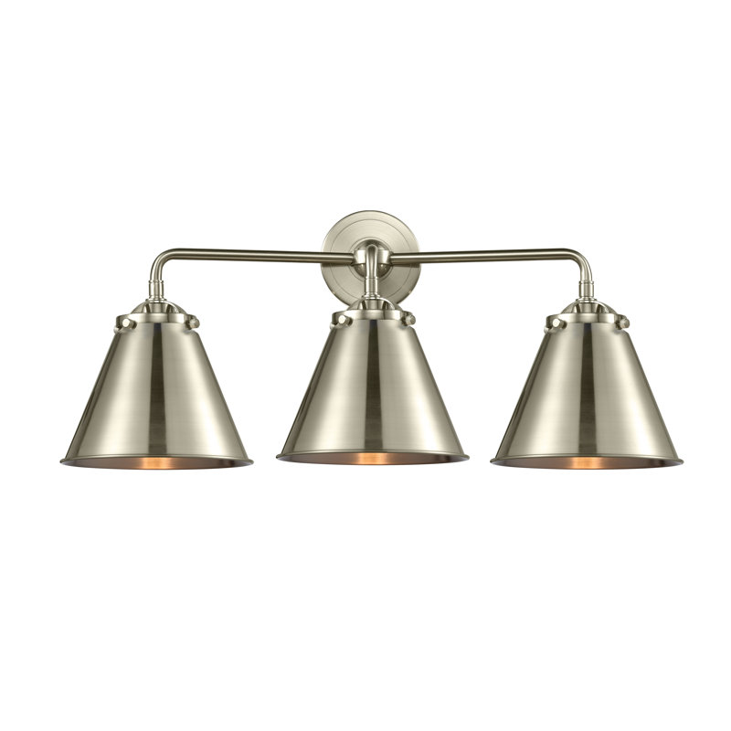 Éclairage pour meuble-lavabo à 3 lumières à intensité variable Donovan, DEL, Nickel satiné brossé, Nickel satiné brossé