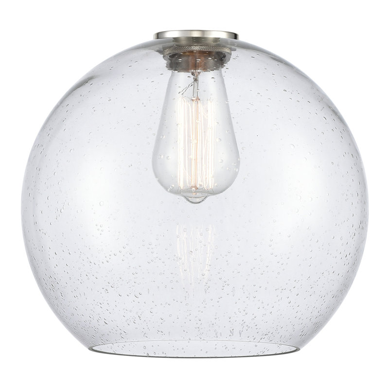 Luminaire suspendu sphère 1 lumière, Grainé, H 13 po x l 10 po x P 10 po