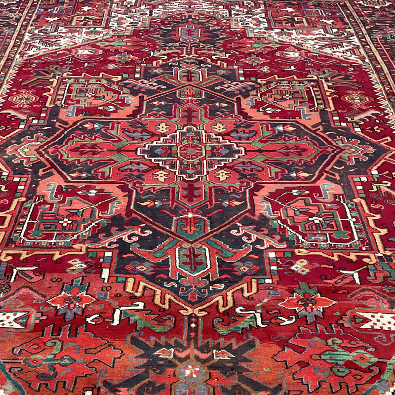 Tapis rectangulaire en laine de conception unique 8 pi 6 po x 12 pi 2 po Ruot
