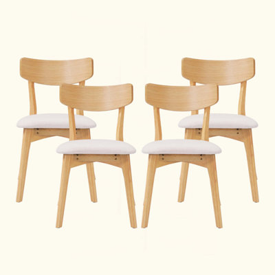 Mid-Century Frame Upholstered Dining Chairs, Set Of 4, Durable And Stylish