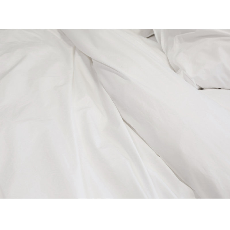 Parker Duvet Cover, Twin Duvet Cover + 1 Standard Sham, White, Percale